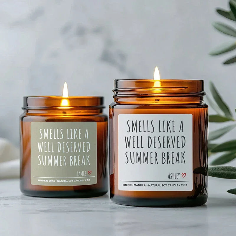 Custom Candle Scent Teacher Gift for The End of School Year