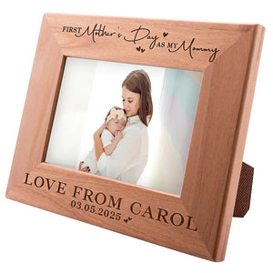 1st Mother's Day Engraved Wooden Photo Frame - GiftShire