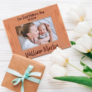 1st Mother's Day Engraved Wooden Photo Frame - GiftShire