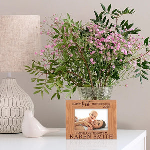 1st Mother's Day Engraved Wooden Photo Frame - GiftShire