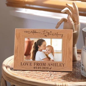 1st Mother's Day Engraved Wooden Photo Frame - GiftShire