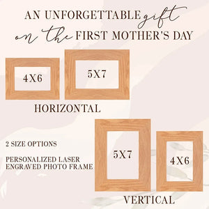 1st Mother's Day Engraved Wooden Photo Frame - GiftShire