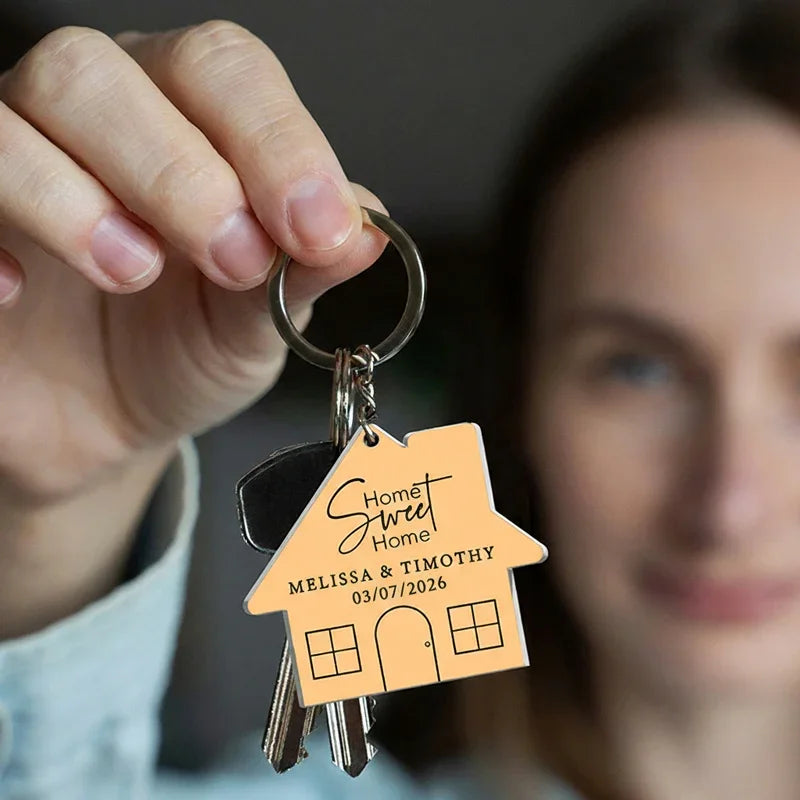 1st Time Homeowner Keychain, Personalized New Home Gift