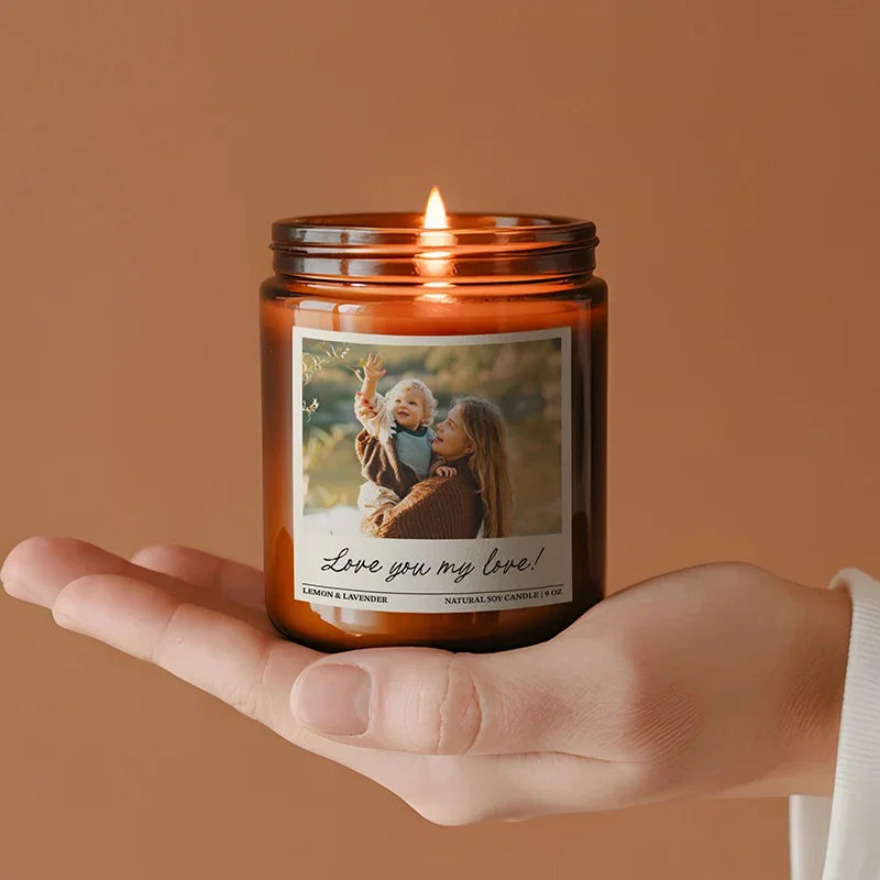 Personalized Photo Candle for Mom