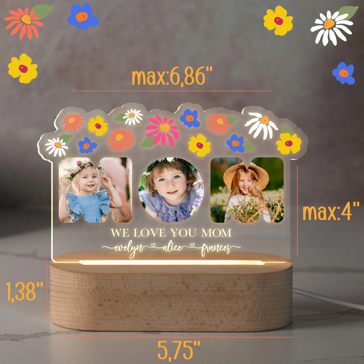 Personalized Photo Mom Night Light & Picture Frame - GiftShire