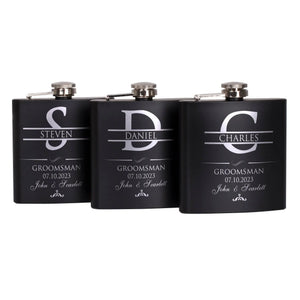 Custom Metal Groomsmen Flask, Gift for Team - GiftShire
