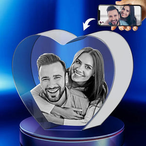 Custom Crystal Heart Shape Frame - GiftShire