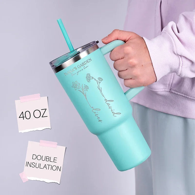 40 Oz Personalized Tumbler - Insulated Stainless Steel - GiftShire