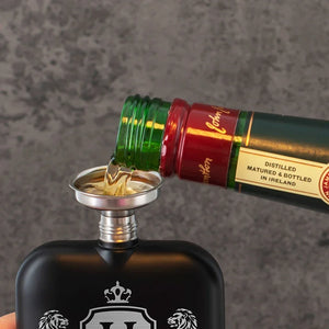 Custom Engraved Round Black Groomsman Flask - GiftShire