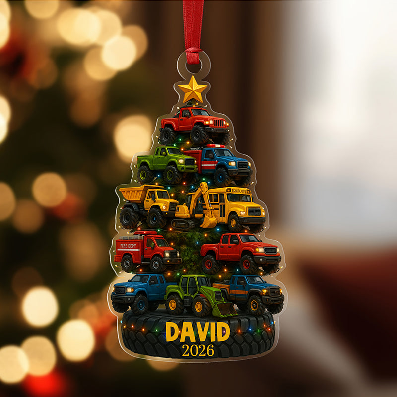 Personalized Truck and Construction Vehicle Ornament