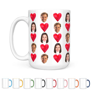 Custom Couple Mug, Heart Design Mug - GiftShire