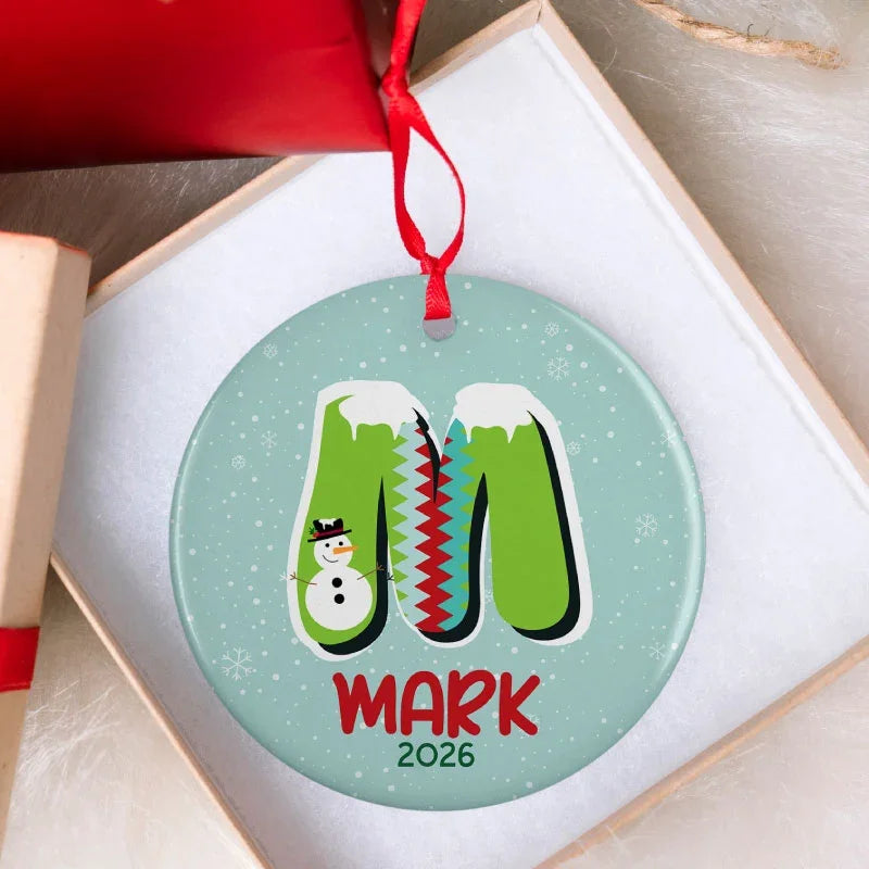 Christmas Initial Ornaments For Kids