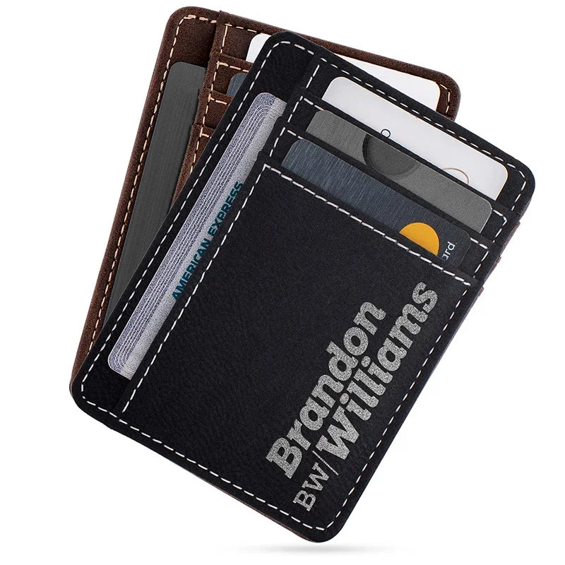 Faux Leather Pocket Slim Wallet – GiftShire