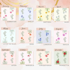 Birth Flower Printed Skinny Tumbler - GiftShire