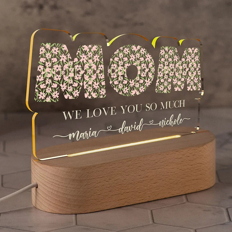 Personalized Best Mom Ever Gifts - Custom Night Light - GiftShire