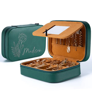 Birth Month Flower Personalized Jewelry Box - GiftShire