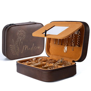 Birth Month Flower Personalized Jewelry Box - GiftShire
