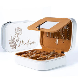 Birth Month Flower Personalized Jewelry Box - GiftShire