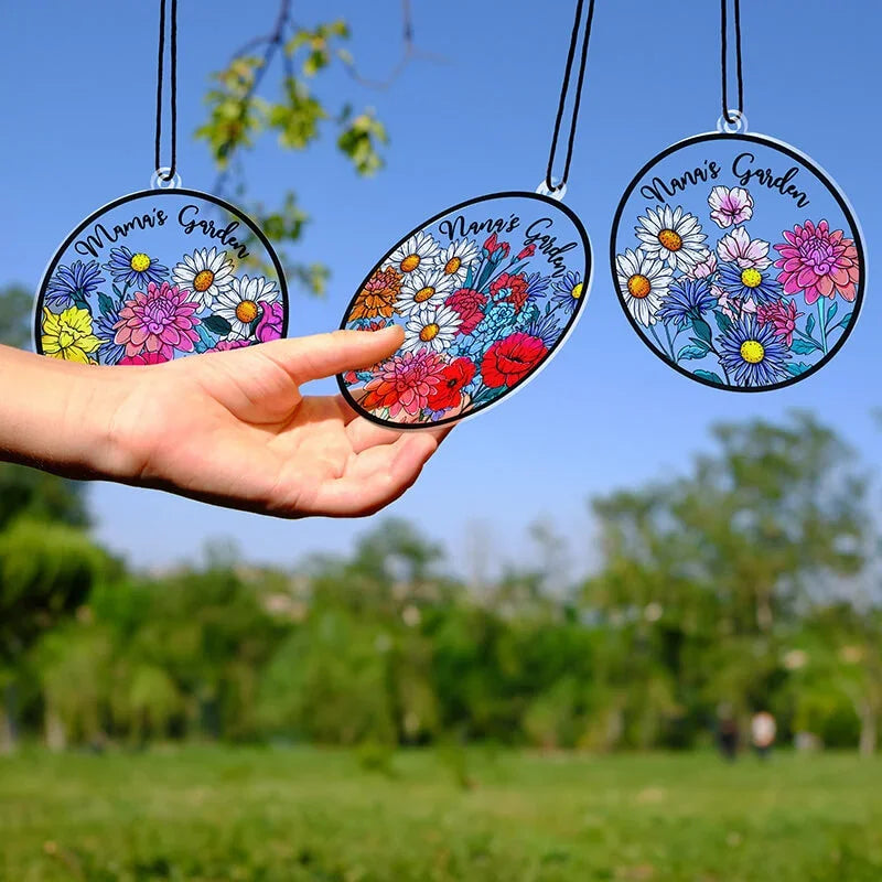 Birth Month Flower Suncatcher Ornament Gift for Grandma