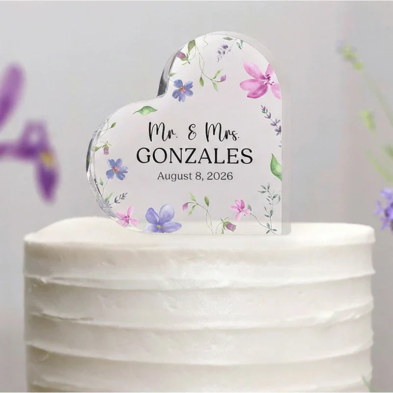 Wedding Block Cake Topper