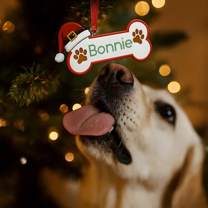 Christmas Ornament for your Dog - Colored Paw Prints Dog Ornament