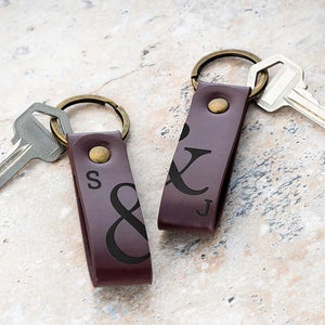 Couple Leather Key Chain, Custom Key Chain - GiftShire