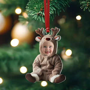 Custom Baby Face Ornament with Christmas Costumes - GiftShire