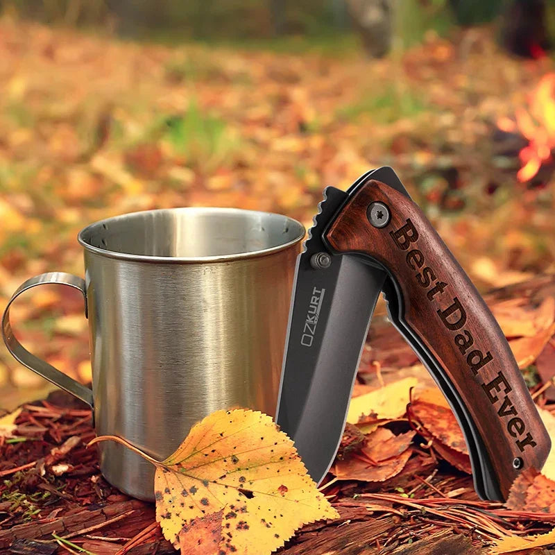 Custom Best Dad Ever Engraved Pocket Knife for Father’s Day - GiftShire