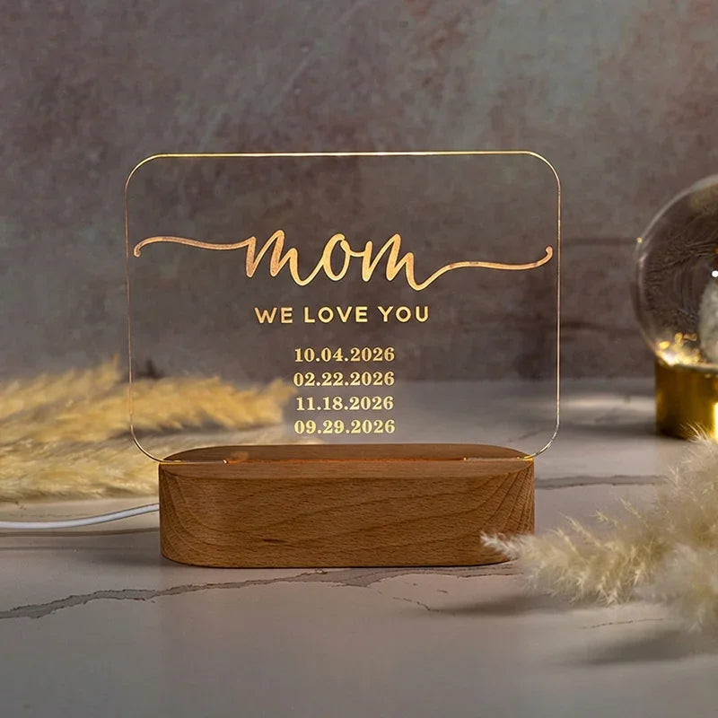 Custom Engraved Mom Night Light - GiftShire
