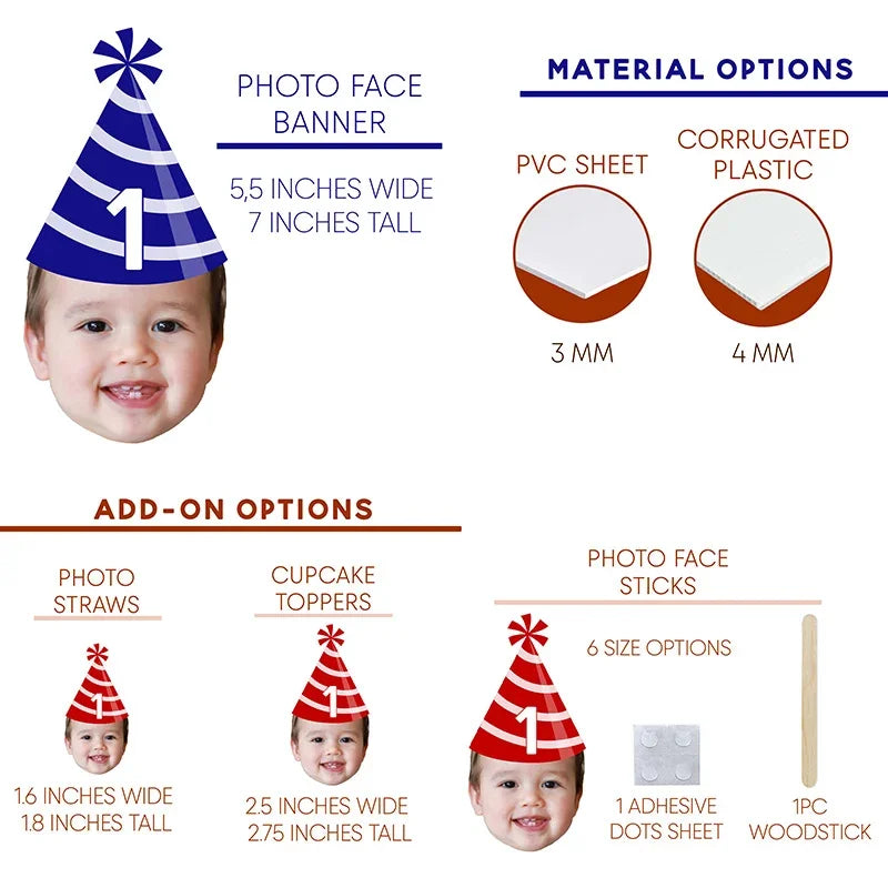 Custom Face Cutout Birthday Photo Party Banner