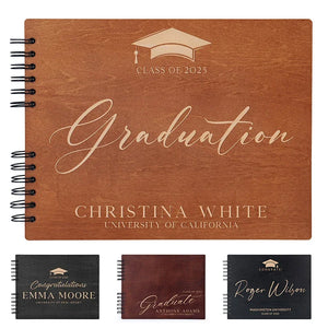 Custom Graduation Guestbook, Wooden Guestbook - GiftShire