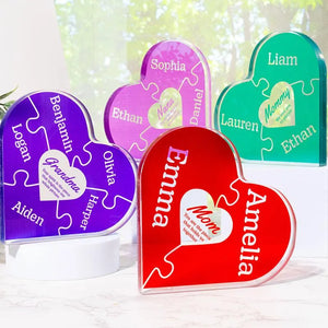 Custom Heart Shaped Puzzle, Puzzle Grandma Sign - GiftShire