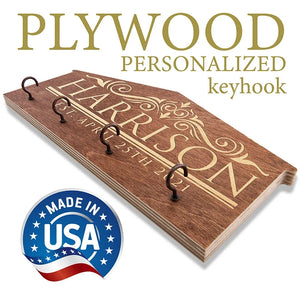 Custom Key Holder With 4 Key Hooks - GiftShire