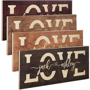 Custom Love Sign, Personalized Couple Sign, Gift for Couple - GiftShire