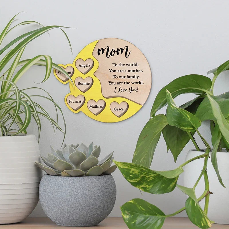 Custom Messaged Wooden Desk Board Gift for Mom & Grandma