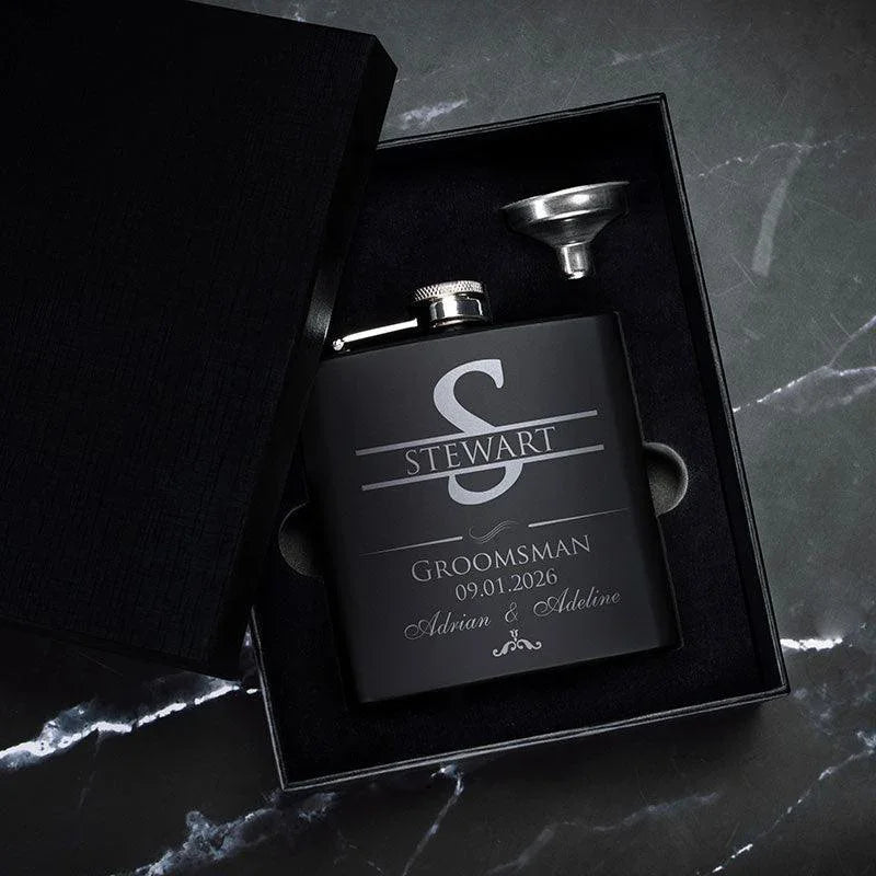 Custom Metal Groomsmen Flask, Gift for Team - GiftShire