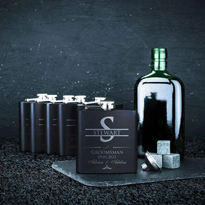 Custom Metal Groomsmen Flask, Gift for Team - GiftShire