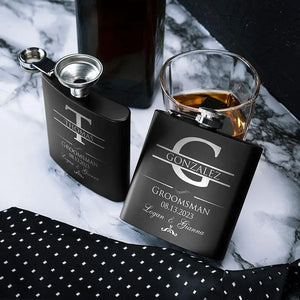 Custom Metal Groomsmen Flask, Gift for Team - GiftShire