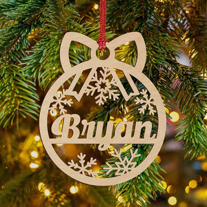 Custom Name Cutout Wooden Ornament - GiftShire