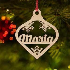 Custom Name Cutout Wooden Ornament - GiftShire