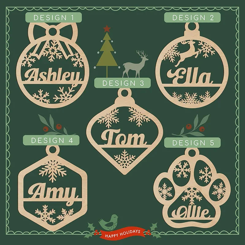 Custom Name Cutout Wooden Ornament - GiftShire