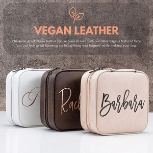 Custom Name Engraved Leatherette Jewelry Organizer Case - GiftShire