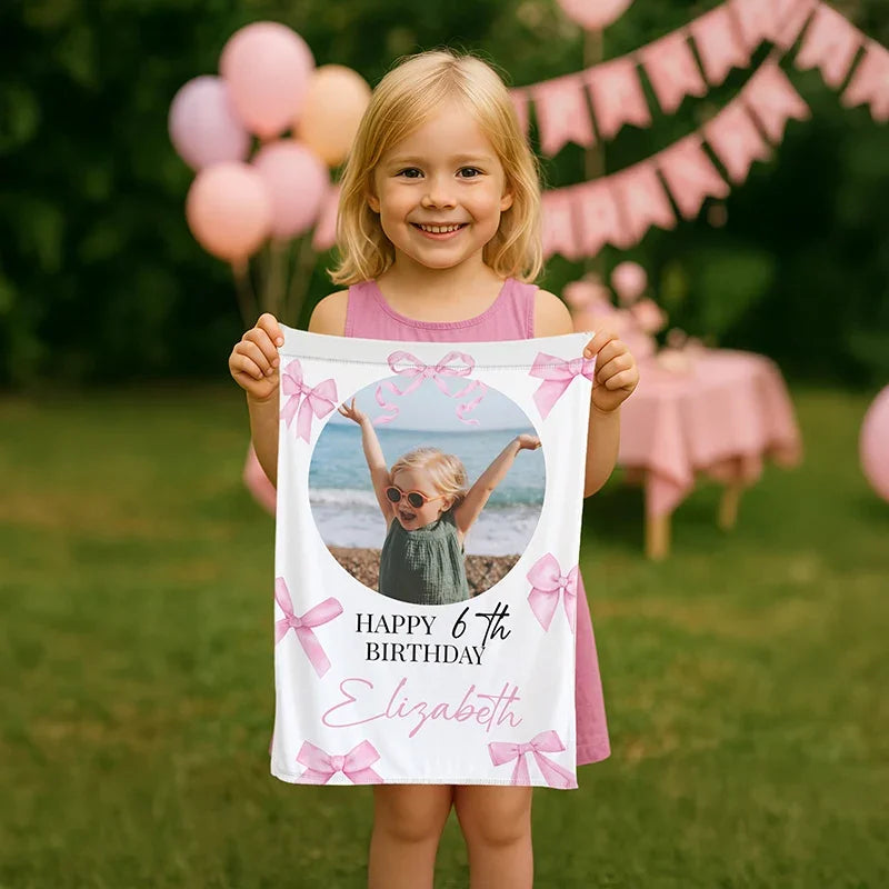 Custom Photo Birthday Flag for Kids