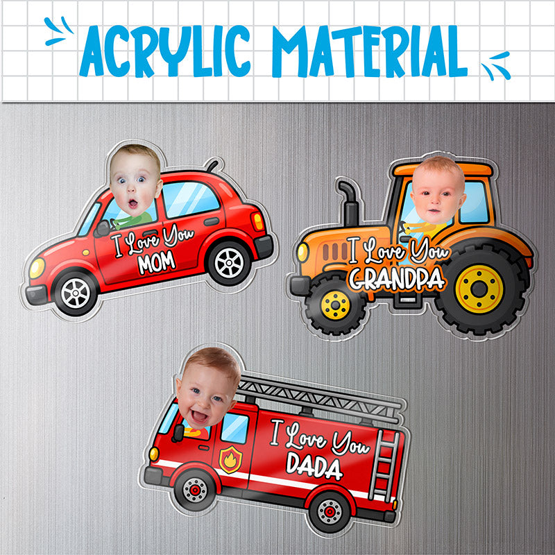 Custom Photo Kids Face Car, Truck, Train Gift Vehicle Magnet