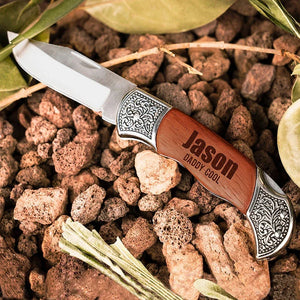 Custom Pocket Size Buck-Style Lockback Folding Knife - GiftShire