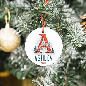 Custom Red Letter Ornament - #1 Christmas Store - GiftShire