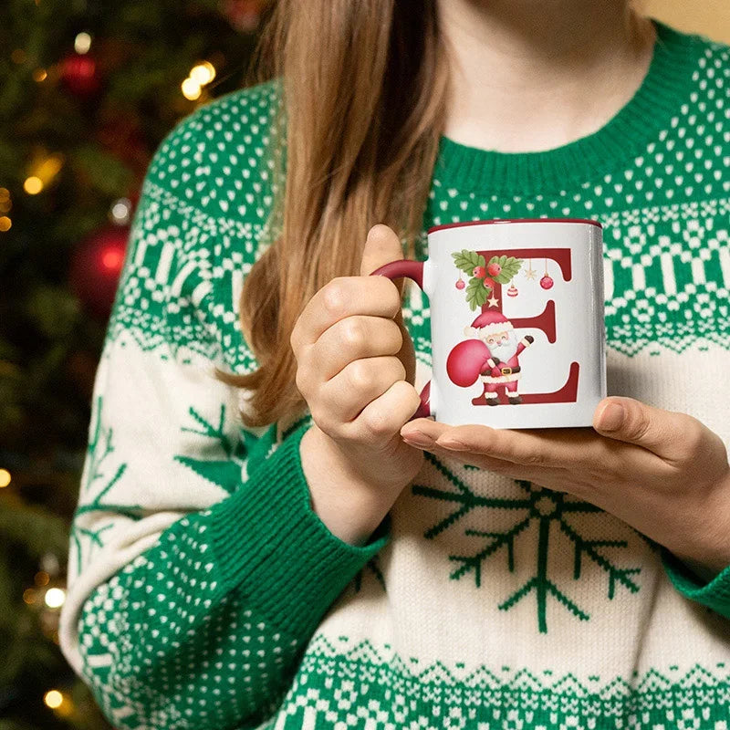 Custom Santa Initial Christmas Mug - 11oz & 15oz Ceramic