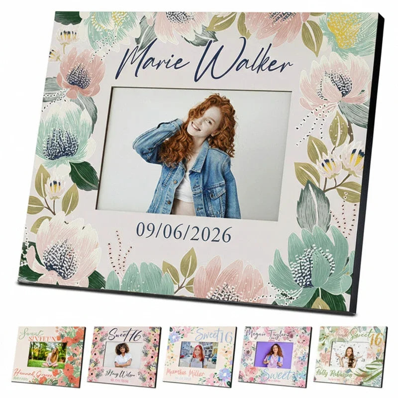 Custom Sweet 16 Picture Frames – Floral Design