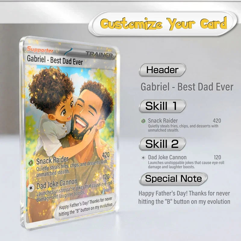Custom Trading Card for Dad, Photo to Clear Hologram
