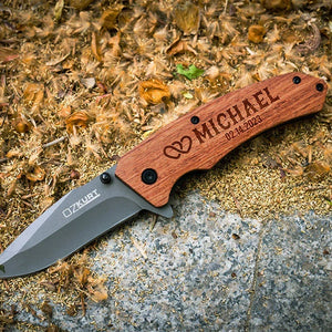 Custom Valentines Engraved Pocket Knife for Men - GiftShire